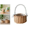 thumbnail image 2 of Panier de Rangement en Rotin avec Poignées Panier à Linge à Fleurs Bac de Rangement, 2 of 8
