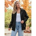 thumbnail image 5 of Womens Oversized Leather Jackets Faux Suede Fall Fashion Coats Winter Outfits Clothes Y2k Tops, 5 of 9