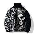 thumbnail image 4 of Ropa informal de invierno de algodón cálido, abrigos para hombre, estampado de calavera gótica, chaqueta holgada de algodón para hombre, 4 of 5