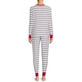thumbnail image 3 of KelaJuan Christmas Pajamas for Family Cute Elk Print Long Sleeve Striped Tops + Trousers Set Winter Sleepwear, 3 of 6