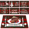 thumbnail image 3 of Janrevotw 1 mantel individual navideño de lino, almohadillas térmicas de algodón y lino, manteles de cocina, servilletas de cena occidentales para el hogar, manteles, 3 of 7