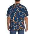 thumbnail image 3 of Lsque Giraffe Skin print Men's Cuban Collar Short Sleeve Shirt Summer Beachwear Casual Button Down Fashionable Vacation Leisure Shirt-Large, 3 of 7