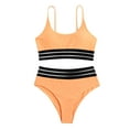 thumbnail image 3 of B91xZ Ensembles de Bikinis pour Femmes Col Rond Rehausseur Rembourré Brésilien String Maillot de Bain, Jaune S, 3 of 3