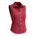 thumbnail image 6 of Favoffer Women's Sleeveless Shirt Plaid Lapel Button Front Sleeveless Linen Casual Blouse for Fashion Simple Wear, 6 of 7