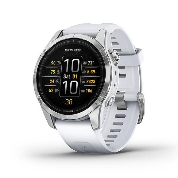 Garmin epix Pro (Gen 2), 42mm, Montre Intelligente Haute Performance, Technologie de Formation Avancée, Lampe de Poche Intégrée, Whitestone