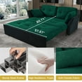 thumbnail image 4 of 3-in-1 Convertible Sleeper Sofa Bed,Convertible Pull Out Sofa Bed with Side Storage,Multi-Functional chenille Loveseat Sofa for Living Room,Bedroom,Apartment,Green, 4 of 7