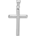 thumbnail image 1 of 14K White Gold Polished Tube Cross Pendant (32.3 X 17.17) Made In Mexico k6178w, 1 of 5