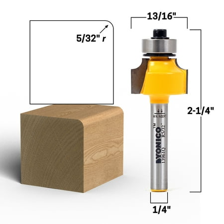 

5/32 Radius Round Over Edge Forming Router Bit - 1/4 Shank - Yonico 13961q