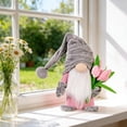 thumbnail image 6 of Spring Decor, 15in Handmade Plush with Tulip Bouquet Decorations for Home Classroom Office Shop, Mother's Day Teachers' Day Easter Gifts (1, Grey), 6 of 7