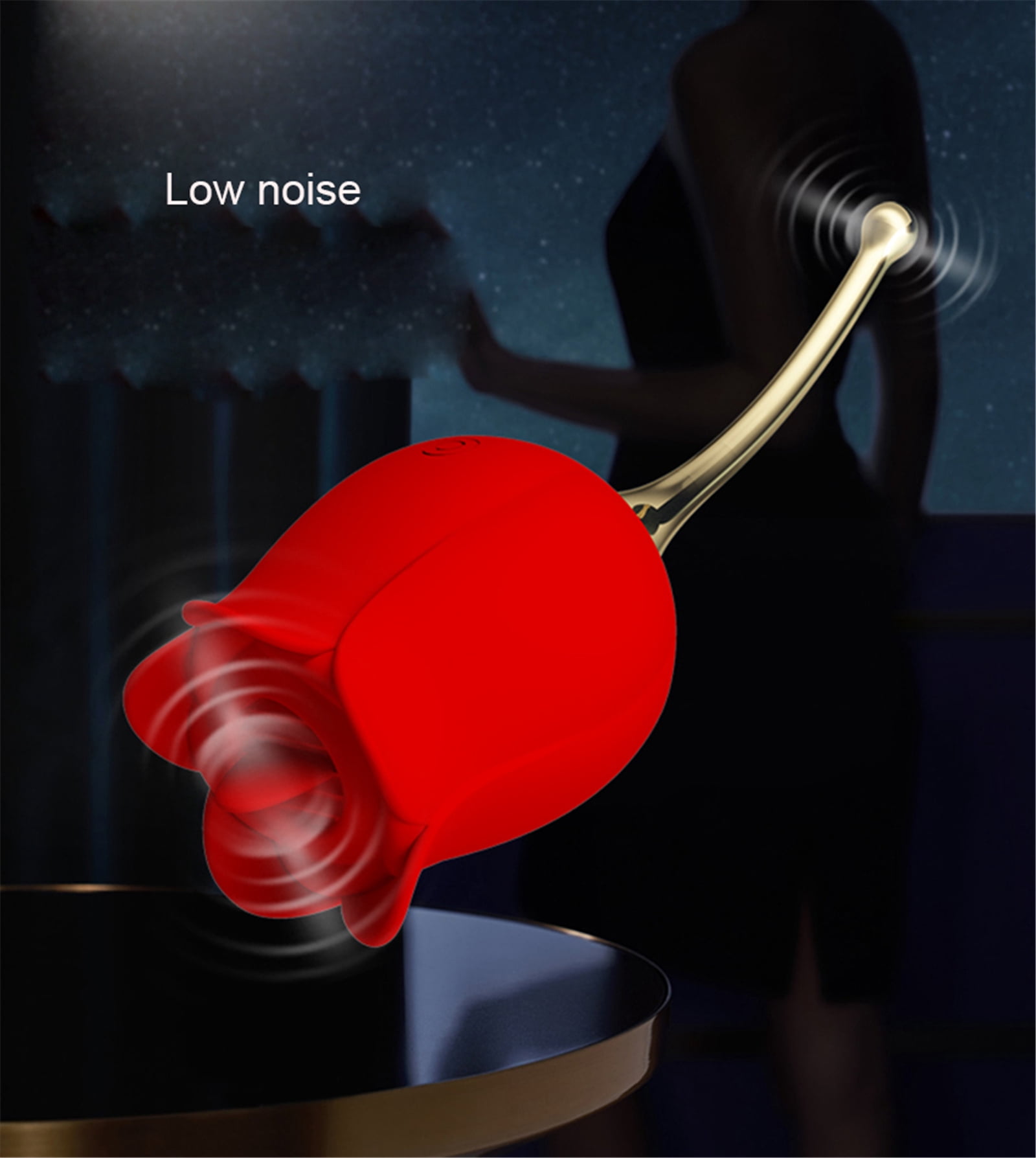 MLSICE Rose Vibrator Adult Sex Toy for Woman 2 in 1 Tongue Licking Clitoral Vibrator Nipple Clit G Spot Stimulator