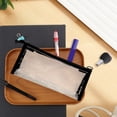 thumbnail image 2 of Unique Bargains Pencil Case Clear Pen Pouch, Portable Stationery Bag for Organizer Black, 2 of 6
