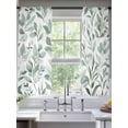 thumbnail image 2 of Eucalyptus Leaf Sheer Curtains 72 Inch Long 2 Panels, Green Botanical Rustic Watercolor Leaf Light Filtering Rod Pocket Semi Sheer Curtains, Sheer Voile Drapes for Living Room Bedroom, 52"x72", 2 of 5
