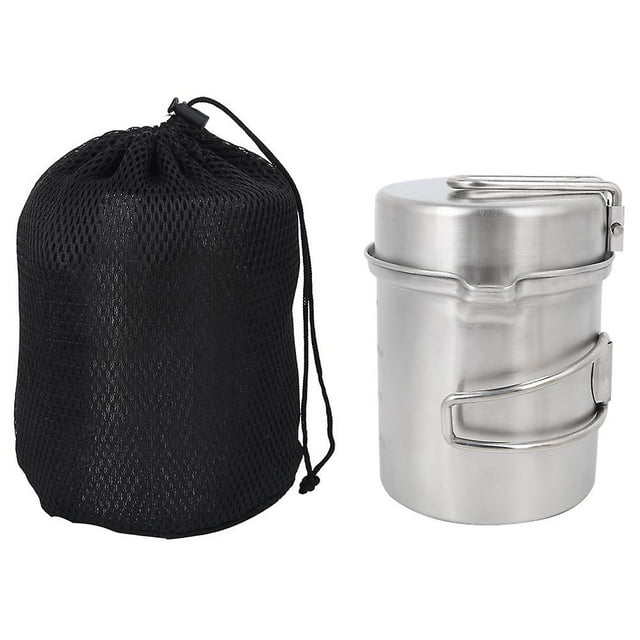 Batterie de cuisine portable en acier inoxydable pour l'extérieur, idéale pour le camping et la randonnée