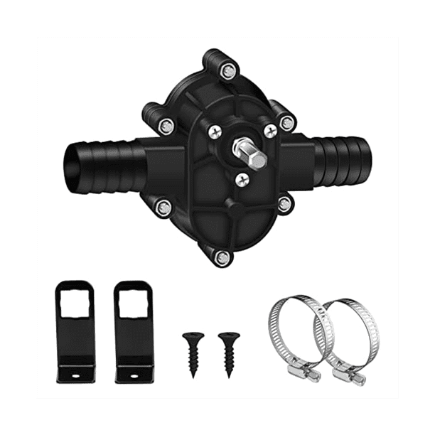 Electric Hand Drill-Driven Self-Priming Water Pump – 1/4 HP For Oil/Fluid Transfer