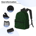 thumbnail image 4 of Haiem Emerald Green Sparkling Lightweight Backpack for School, Classic Basic Water Resistant Casual Daypack for Travel with Bottle Side Pockets, 4 of 6