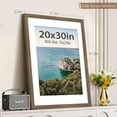 thumbnail image 2 of 20x30 Poster Frame 2 Pack, Natural Wood Grain Brown Walnut, Display 16x24 Picture with Mat or 20x30 without Mat, Wall Hanging, 2 of 7
