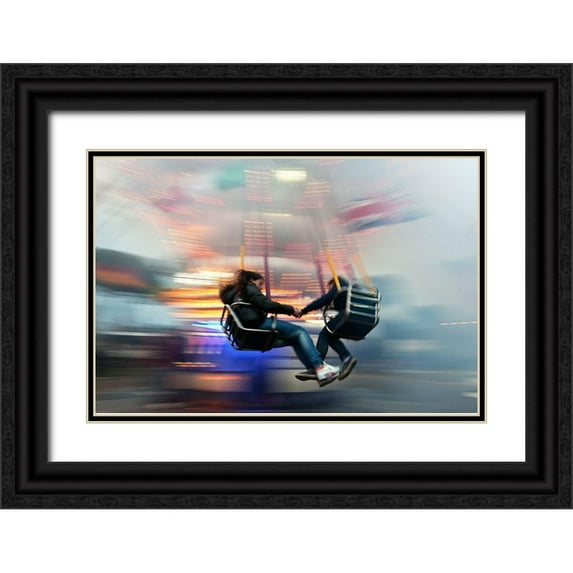 Della Latta, Massimo 18x13 Black Ornate Wood Framed with Double Matting Museum Art Print Titled - La Giostra