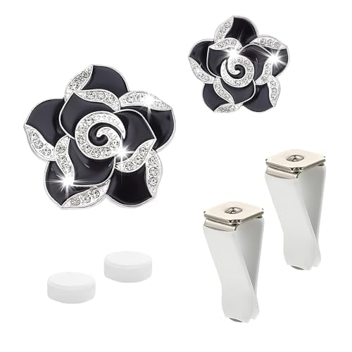 2 Pcs Car Air Freshener Vent Clip Set - Camellia Car Vent Clips Cute Car Accessories for Women Interior Cute Car Decor Flower Car Accessories