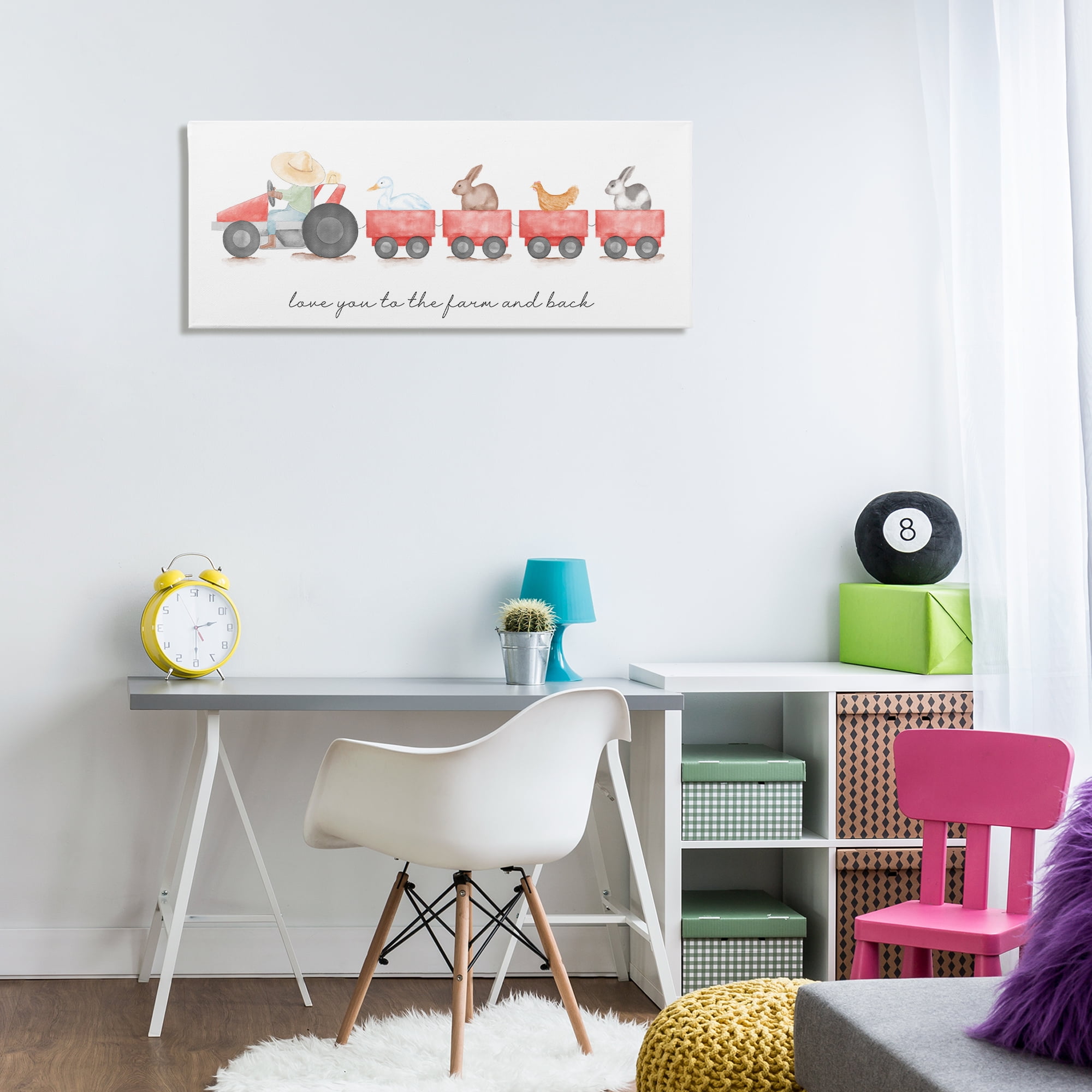 Stupell Industries Love You Farm & Back Animals & Insects Painting Gallery Wrapped Canvas Art Print Wall Art, 40 x 17