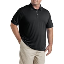Big and Tall Essentials by DXL Men's Solid Golf Polo Shirt, Black, 6XLT
