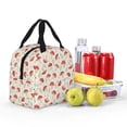 thumbnail image 4 of KLL Cartoon Flat Mushrooms Print Insulated Lunch Bag Women, Reusable Cute Tote Lunch Box for Adult & Men, Leakproof Cooler Lunch Bags for Work Office Travel Picnic, 4 of 5
