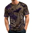 thumbnail image 2 of Halloween Shirts for Men Ghost Pumpkin Print Crew Neck Scary Costumes Witch Hat Graphic Short Sleeve Funny Fall Tees XL, 2 of 6