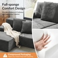 thumbnail image 3 of 111" Modern L-Shaped Sectional Modular Sofa with Chaise Lounge Fabric Upholstery Couch for Living Room & Apartment, No Assembly Required, Gray, 3 of 9