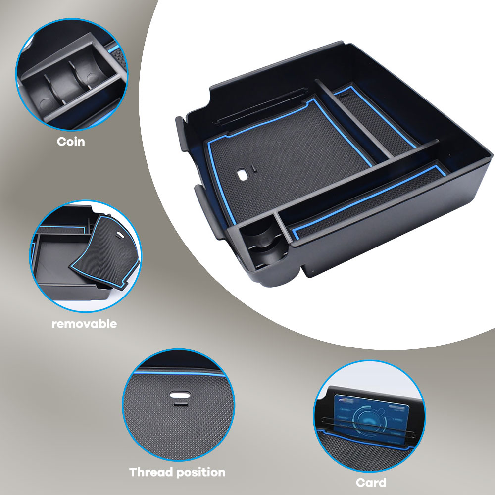 JJMY Car Center Armrest Storage Tray Organizer Box Anti-slip For 2022-2025 KIA Carnival , 1 Pack