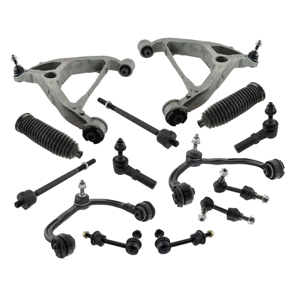 14 Pc Suspension Kit Upper & Lower Control Arms, Sway Bar Links, Tie Rod Ends with Bellow Boots Fits Ford Expedition 2003-2006 with Standard Suspension