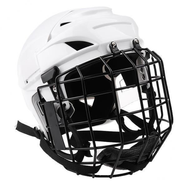 2xCombo Ajustable De Casco De Hockey Sobre Hielo Y Máscara Facial Para Hombres Y Mujeres Blanco M Sunnimix Casco de hockey sobre hielo
