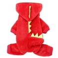 thumbnail image 2 of Limei Dog Dinosaur Costumes Cat Hoodie Xmas Pajamas Funny Dino Cosplay Chucky Costume Velvet Winter Warm Onesies Coat Red Pet Clothes for Small Medium Pet Puppy Overall Jumpsuit Cold Weather Outfit, 2 of 7