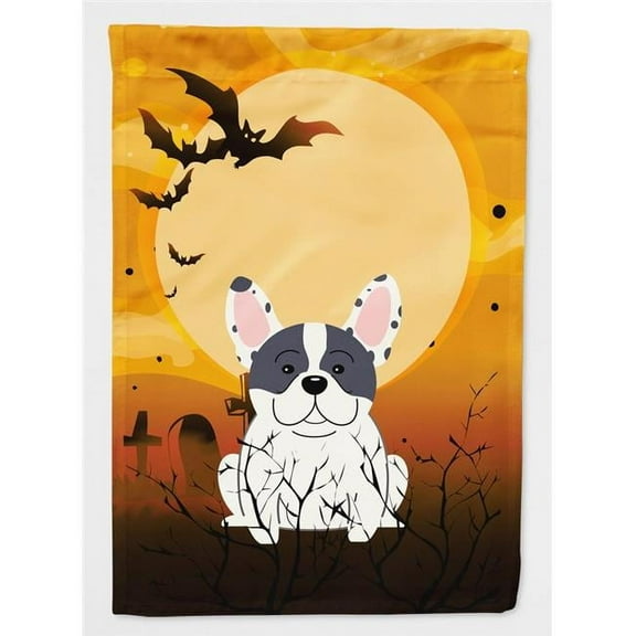 Halloween French Bulldog Piebald Garden Flag