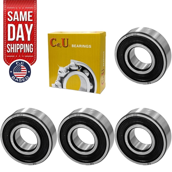 CKU Deep-Groove Ball Bearing 6202-2RS Double Sealed Chrome Steel 4 Pack 15×35×11mm