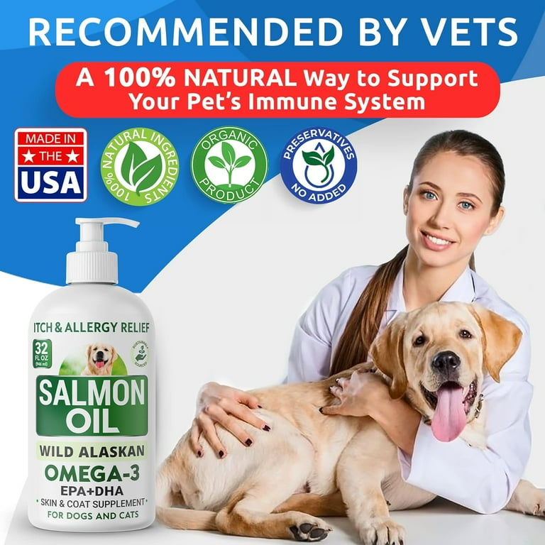 Bark&Spark Omega-3 Salmon Oil for Dogs Cats Vitamins For Wild
