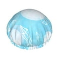 thumbnail image 1 of YFYANG Women's Double Waterproof Shower Cap, Blue Diamond Geometric Graffiti Reusable Hair Cap for All Hair Styles and Head Sizes, 1 of 9