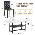 thumbnail image 2 of Hi loPres 71" Modern Dining Table Set for 8 with Storage Shelf, Stylish White Textured Kitchen Table and 8 Premium Black PU Leather Chairs for Dining Room, 2 of 10
