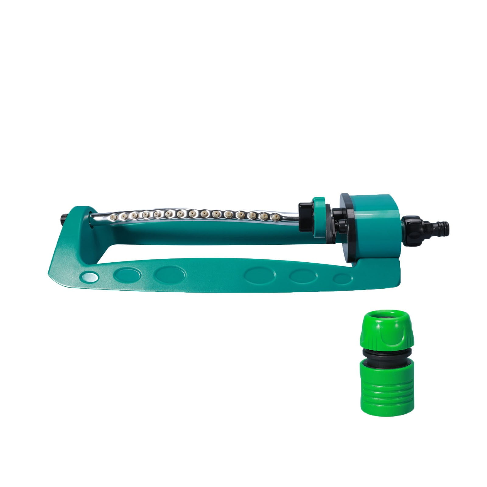 Oscillating Lawn Sprinkler with 19 Brass Nozzles, Adjustable 4 Spray Modes, Covers Up to 3,600 sq.ft, Heavy Base & Self-Cleaning Jet for Yard, Garden & Agricultural Irrigation