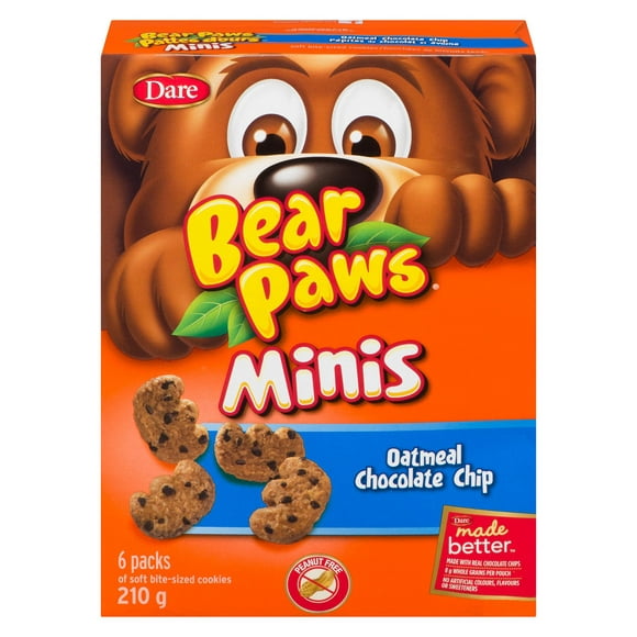 Pattes d'ours Minis pépites de chocolat et avoine, Dare 210g
