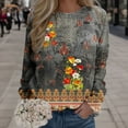 thumbnail image 2 of Womens Print O Neck Sweatshirt  Neck Fit Pullover Tops Suitable Long Sleeve Workout Shirts Loose Blouse, 2 of 4