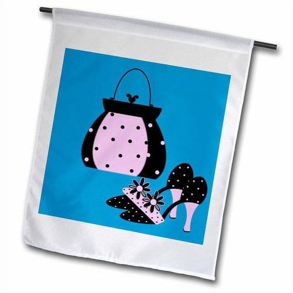 3dRose, Purse and Shoes, 12 x 18 inch Garden Flag