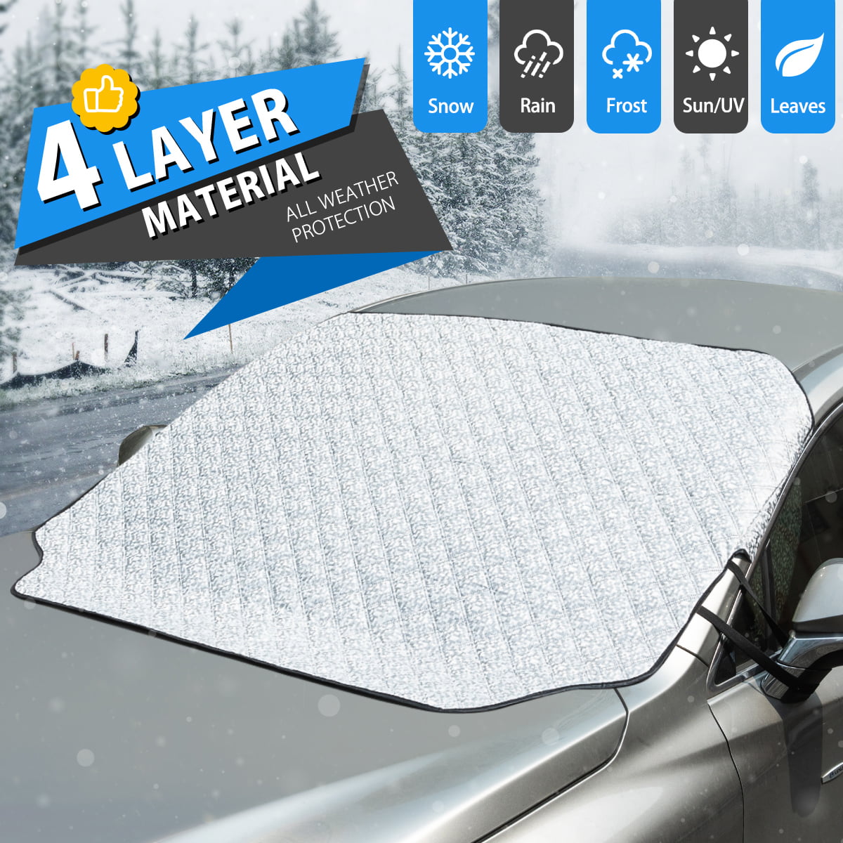 Car Windshield Snow Cover Sun Shade Winter Ice Dust Frost Guard Protector 80*47"