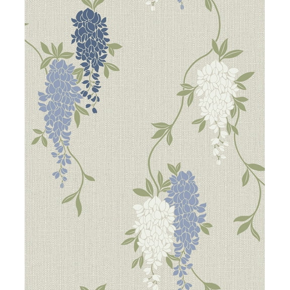 Fine Decor Aisla Blue Wisteria Wallpaper