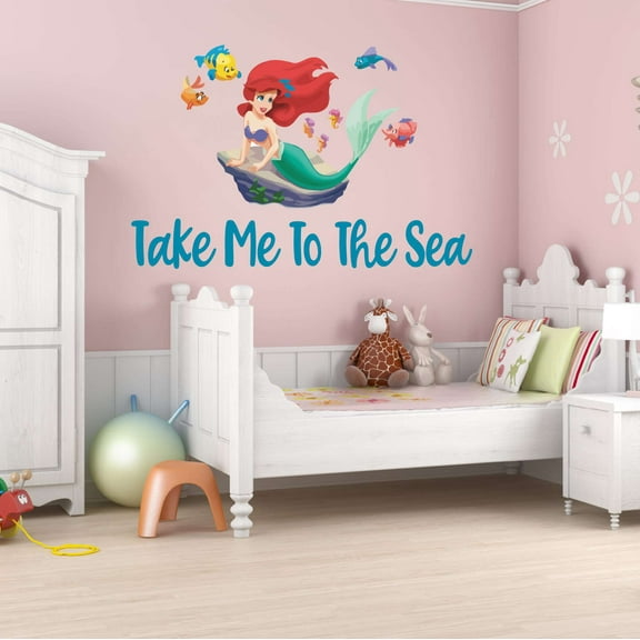 Take Me To The Sea Blow Fish Under Water Sea Creatures Crab Octopus Seahorse Clam Shellfish Urchin Kelp Queen Sweet Dreams Bedtime Unicorn Holiday Decorating Wall Decal Sticker - Size: 10 In X 7 In