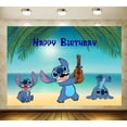 thumbnail image 3 of Cartoon Lilo&Stitch Theme Party Background Summer Girl Boy Birthday Party Decoration Supplie Photography Background Studio Props, 3 of 5