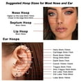 thumbnail image 4 of 4Pcs18G Surgical Steel Nose Ring Ear Lip Rings Hinged Clicker Rings Hoops Double, 4 of 6
