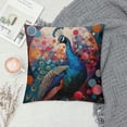 thumbnail image 2 of Orinice Peacock Colorful Circles Graphic Decorative Cushion Throw Pillow Cover for Home, Sofa, 1PC 18x18in, 2 of 5