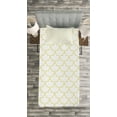 thumbnail image 3 of Ambesonne Quatrefoil Quilted Bedspread Set 2 Pcs, Moroccan Style Shape, Twin Size, Yellow and White, 3 of 3