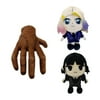 Wednesday Addams Doll Cute Wednesday Doll Addams Family Plush Doll with Bangs 9.10 Inch Figure Gifts for Fans (THREE DOLLS)