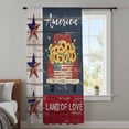 thumbnail image 4 of Independence Day Sheer Curtains 54 Inches Long, Country Retro Truck Sunflowers Star Wood Light Filering Curtains, Breathable Simi Curtain Privacy Drapes for Kitchen Bathroom Nursery Window Treatment, 4 of 9