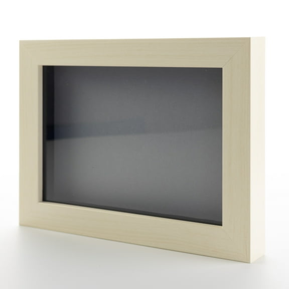 13x13 Shadow Box Frame Light Real Wood with a Grey Acid-Free Backing | 3/4" of Usuable Depth | UV
